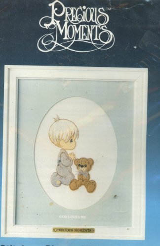 0034125110801 - PARAGON NEEDLECRAFT PRECIOUS MOMENTS STITCHERY PICTURE KIT WITH MATT INCLUDED GOD LOVES ME