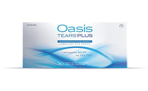 0342126620015 - OASIS TEARS PLUS LUBRICANT EYE DROPS RELIEF FOR DRY EYES, ONE 30 COUNT BOX STERILE DISPOSABLE CONTAINERS