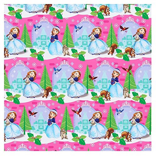 0034299107751 - DISNEY JUNIOR'S ~ SOFIA THE FIRST ~ CHRISTMAS WRAPPING PAPER 45 SQ FT (1 ROLL)