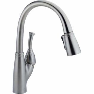 0034449645171 - DELTA 989-AR-DST ALLORA PULL-DOWN KITCHEN FAUCET W/ MAGNETIC DOCKING SPRAY HEAD