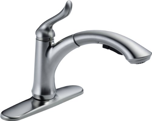 0034449699730 - DELTA FAUCET 4353-AR-DST LINDEN SINGLE HANDLE WATER-EFFICIENT PULL-OUT KITCHEN FAUCET, ARCTIC STAINLESS