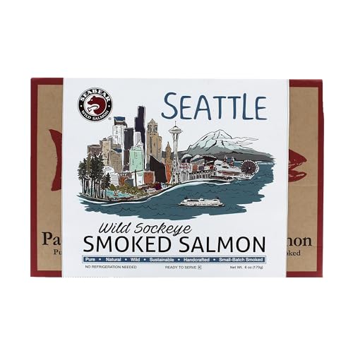 0034507161001 - SEABEAR - SEATTLE SKYLINE SMOKED SOCKEYE SALMON - 6 OZ