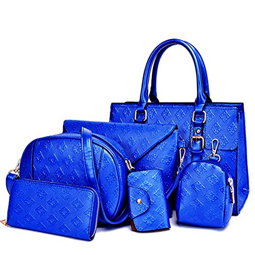 3452819148041 - ZHUOHONG LIU JIANTAO 2016 ZIMU BAG HANDBAG EMBOSSED BAG LADY MOBILE MESSENGER BAG SET BAG HANDBAG(BLUE)