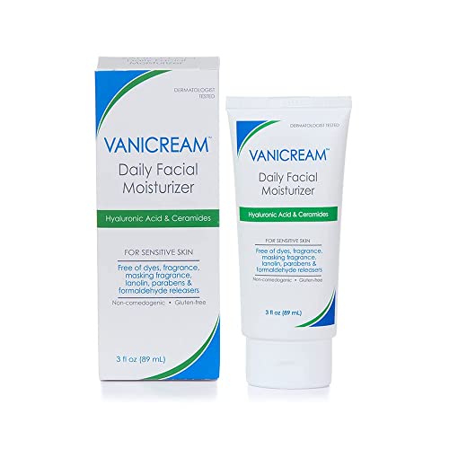 0345334323037 - VANICREAM DAILY FACIAL MOISTURIZER | WITH HYALURONIC ACID, 5 KEY CERAMIDES AND SQUALANE | FOR SENSITIVE SKIN | FRAGRANCE AND GLUTEN FREE | PH-BALANCED | DERMATOLOGIST TESTED | 3 OUNCE