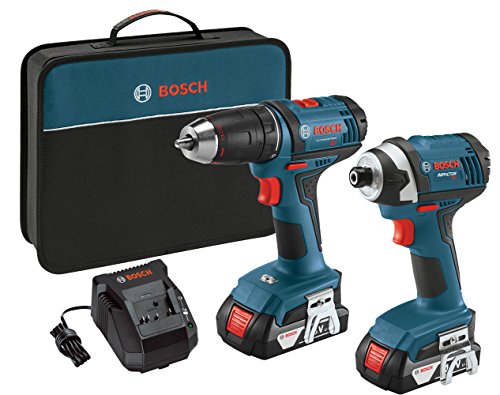 0000346464658 - BOSCH CLPK26-181 18-VOLT 2-TOOL COMBO KIT WITH 1/2-INCH DRILL/DRIVER, 1/4-INCH IMPACT DRIVER, 2 BATTERIES, CHARGER AND CONTRACTOR BAG