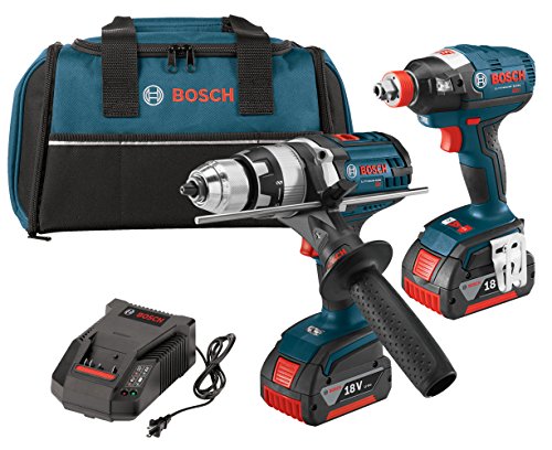 0000346467499 - BOSCH CLPK224-181 18-VOLT LITHIUM-ION 2-TOOL COMBO KIT WITH 1/2-INCH HAMMER DRILL/DRIVER, IMPACT DRIVER, 2 BATTERIES, CHARGER AND CONTRACTOR BAG