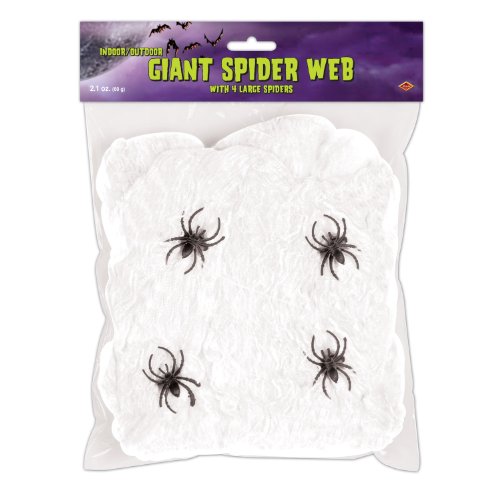 0034689005513 - FR GIANT SPIDER WEB (WHITE; 4 - 2 SPIDERS INCLUDED) PARTY ACCESSORY (1 COUNT) (2.1OZS/PKG)