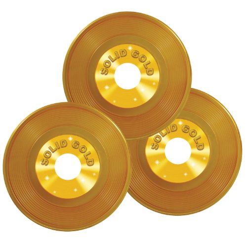 0034689019244 - BEISTLE 57208 36-PACK GOLD PLASTIC RECORDS, 9-INCH