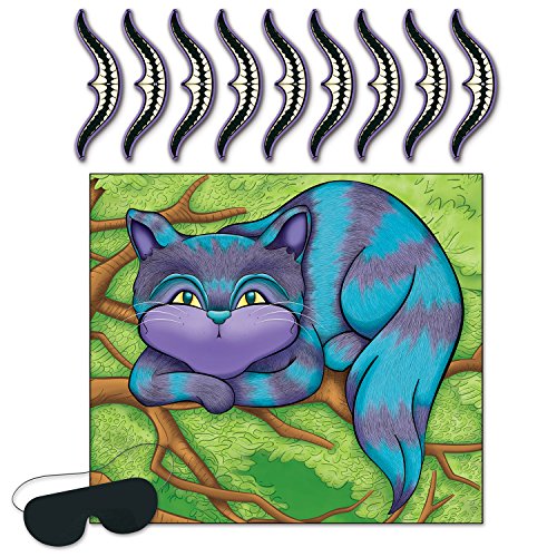 0034689076902 - 1 ALICE IN WONDERLAND PARTY GAME PIN THE SMILE ON CHESHIRE CAT FOR 9 GUESTS