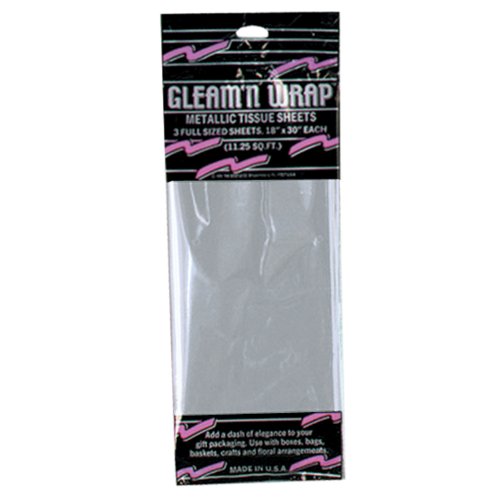 0034689103301 - GLEAM 'N WRAP METALLIC SHEETS (SILVER) PARTY ACCESSORY (1 COUNT) (3/PKG)