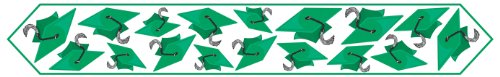 0034689121541 - PRINTED GRAD CAP TABLE RUNNER (GREEN) PARTY ACCESSORY (1 COUNT) (1/PKG)