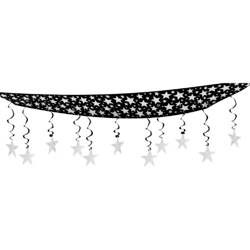 0034689127987 - BEISTLE 1-PACK THE STARS ARE OUT CEILING DECOR, 12 BY 12-FEET, SILVER