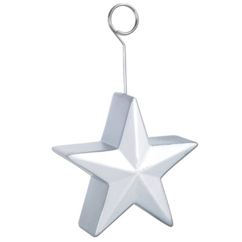 0034689132042 - STAR PHOTO/BALLOON HOLDER (SILVER) PARTY ACCESSORY (1 COUNT)
