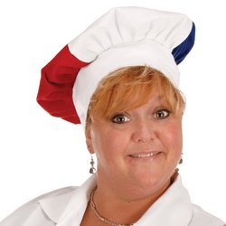 0034689148531 - OVERSIZED FABRIC CHEF'S HAT (RED, WHITE, BLUE) PARTY ACCESSORY (1 COUNT) (1/PKG)