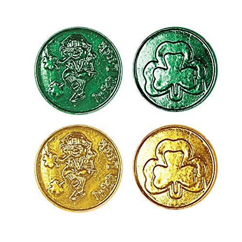 0034689228486 - BEISTLE 80 PIECE LUCKY LEPRECHAUN PLASTIC COINS FOR HAPPY ST. PATRICKS DAY PARTY FAVORS AND DECORATIONS, 1.5, GREEN/GOLD