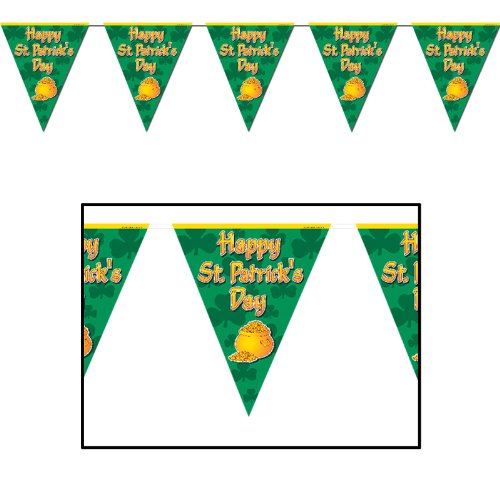 0034689305200 - HAPPY ST PATRICK'S DAY PENNANT BANNER PARTY ACCESSORY (1 COUNT) (1/PKG)