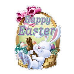 0034689449898 - HAPPY EASTER SIGN PARTY ACCESSORY (1 COUNT)