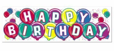 0034689501350 - HAPPY BIRTHDAY SIGN BANNER PARTY ACCESSORY (1 COUNT) (1/PKG)
