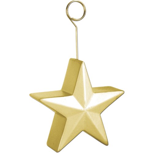 0034689504849 - STAR PHOTO/BALLOON HOLDER (GOLD) PARTY ACCESSORY (1 COUNT)