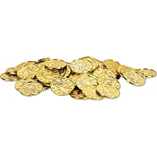 0034689508564 - PLASTIC COINS (GOLD) PARTY ACCESSORY (1 COUNT) (100/PKG)