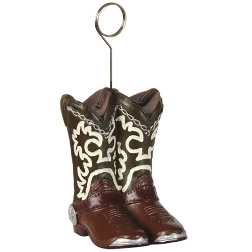0034689509301 - COWBOY BOOTS PHOTO/BALLOON HOLDER PARTY ACCESSORY (1 COUNT)