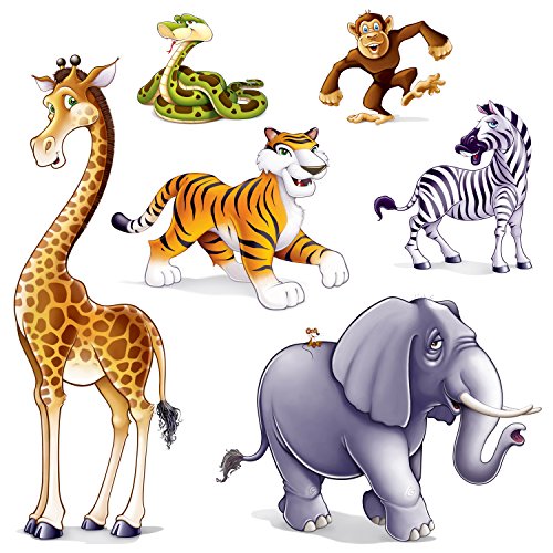0034689521068 - JUNGLE ANIMAL PROPS PARTY ACCESSORY (1 COUNT) (6/PKG)