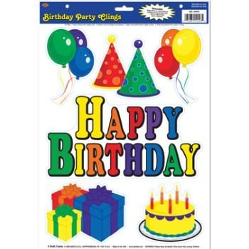 0034689544432 - BIRTHDAY PARTY CLINGS PARTY ACCESSORY (1 COUNT) (6/SH)