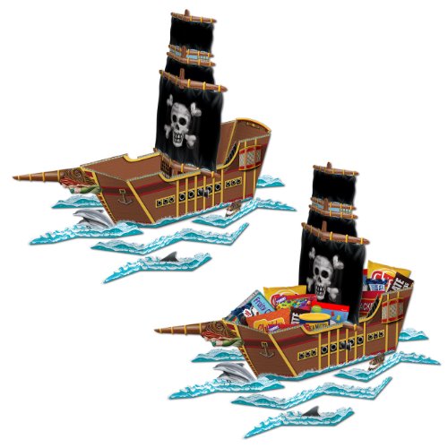 0034689545972 - BEISTLE 54597 PIRATE SHIP CENTERPIECE, 18-1/2-INCH BY 26-INCH