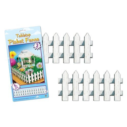 0034689548751 - TABLETOP PICKET FENCE PARTY ACCESSORY (1 COUNT) (3/PKG)