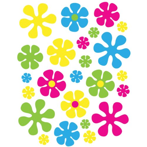 0034689550976 - RETRO FLOWER CLINGS PARTY ACCESSORY (1 COUNT) (12/SH)