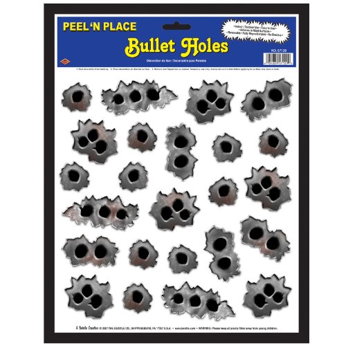 0034689571292 - BULLET HOLES PEEL 'N PLACE PARTY ACCESSORY (1 COUNT) (24/SH)