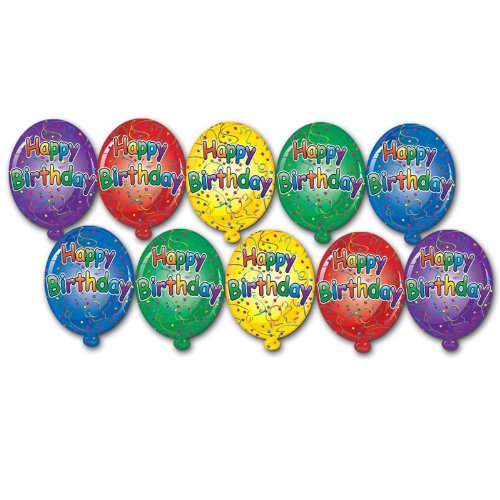 0034689574620 - BEISTLE 57462 10-PACK MINIATURE HAPPY BIRTHDAY CUTOUTS, 4-1/2-INCH