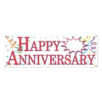 0034689575160 - BEISTLE 57516 HAPPY ANNIVERSARY SIGN BANNER, PACK OF 12