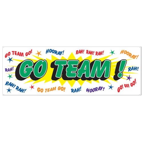 0034689576495 - GO TEAM SIGN BANNER PARTY ACCESSORY (1 COUNT) (1/PKG)