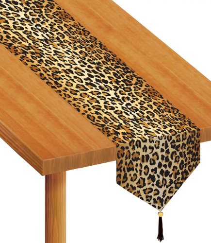 0034689578482 - BEISTLE COMPANY 57848 PRINTED LEOPARD PRINT TABLE RUNNER - PACK OF 12
