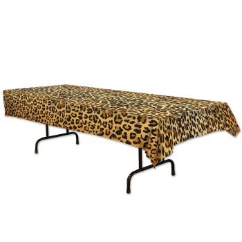 0034689578505 - BEISTLE 57850 LEOPARD PRINT TABLECOVER, 54 BY 108-INCH