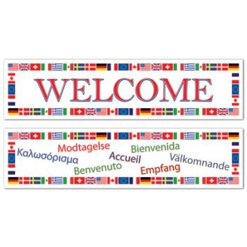 0034689578994 - INTERNATIONAL WELCOME BANNERS (ASSTD DESIGNS) PARTY ACCESSORY (1 COUNT) (2/PKG)