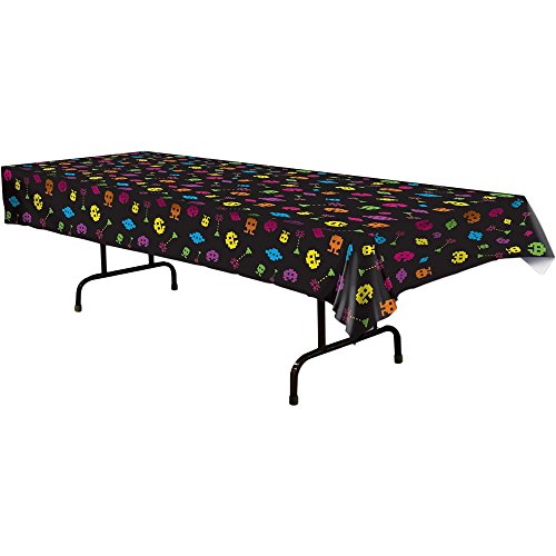 0034689579243 - NEW 80'S RETRO VIDEOGAME ICON LONG TABLE COVER PARTY DECORATION