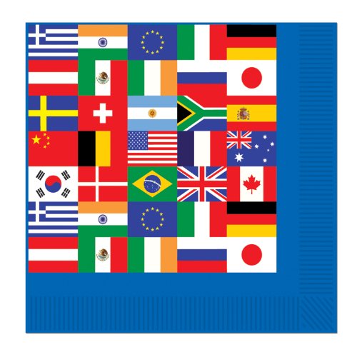 0034689581222 - INTERNATIONAL FLAG LUNCHEON NAPKINS (2-PLY) PARTY ACCESSORY (1 COUNT) (16/PKG)