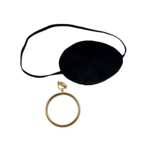 0034689607496 - PIRATE EYE PATCH W/PLASTIC GOLD EARRING PARTY ACCESSORY (1 COUNT) (1/PKG)
