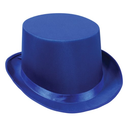 0034689608394 - SATIN SLEEK TOP HAT (BLUE) PARTY ACCESSORY (1 COUNT)