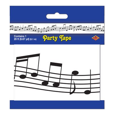 0034689661368 - BEISTLE 66136 1-PACK MUSICAL NOTES PARTY TAPE, 3-INCH BY 20-FEET