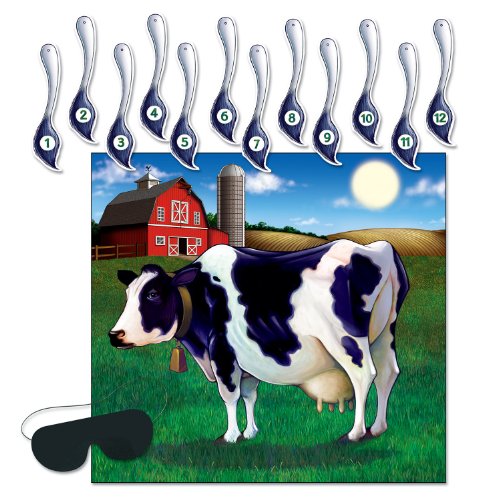 0034689666769 - BEISTLE 66676 PIN THE TAIL ON THE COW GAME, 17-INCH BY 18-1/4-INCH
