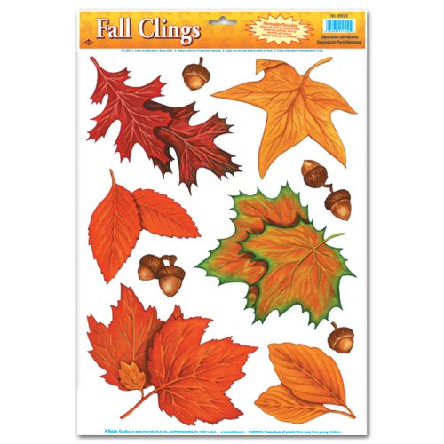0034689991267 - FALL LEAF CLINGS PARTY ACCESSORY (1 COUNT) (10/SH)