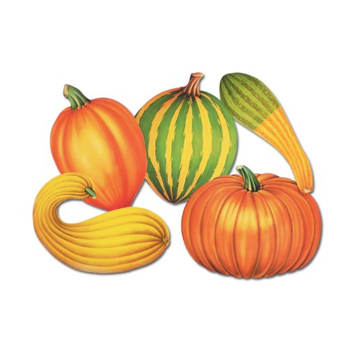 0034689994466 - BEISTLE 5-PACK DECORATIVE FALL CUTOUTS, 16-INCH