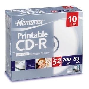 0034707047242 - MEMOREX 52X WRITE-ONCE CD-R 80 WITH WHITE INK JET PRINTABLE SURFACE