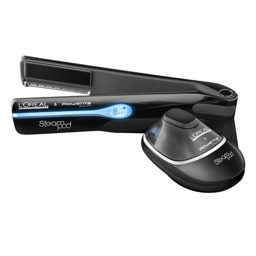 3474630494374 - L'OREAL & ROWENTA SALON STEAM POD FLAT IRON WITH VOLTAGE STEPUP ADAPTER INCLUDED