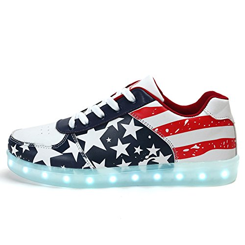 3480356293238 - DYNASTY LIGHT UP SHOES USA FLAG BOYS LED SHOES MENS FOR ADULT AND KIDS(CHOOSE ONE SIZE UP)