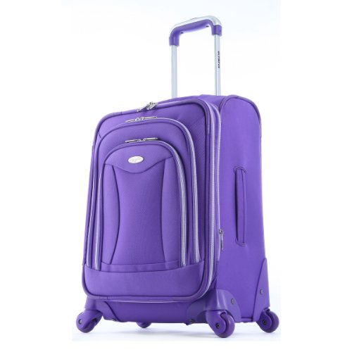 0034828422133 - OLYMPIA LUGGAGE LUXE 21 INCH EXPANDABLE CARRY-ON UPRIGHT BAG, PLUM, ONE SIZE