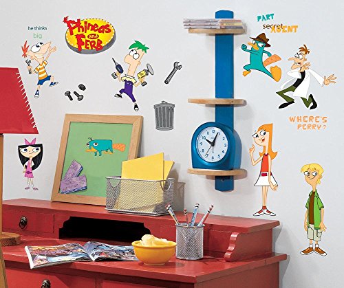 0034878113456 - PHINEAS & FERB PEEL & STICK WALL DECALS 10 X 18IN
